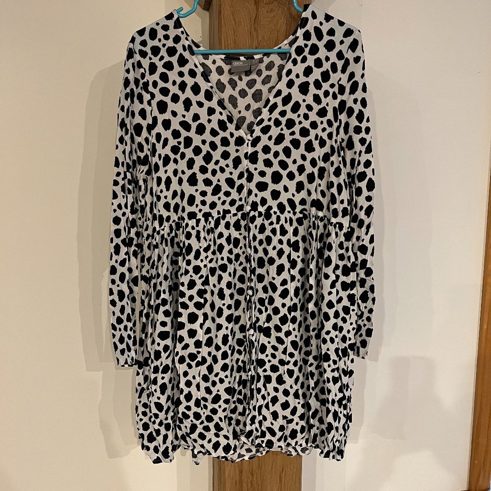 asos cow print dress Sz 14
